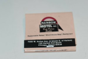 Rainbow Motel Inc. Pink Palace Suites Chicago Illinois 30 Strike Matchbook