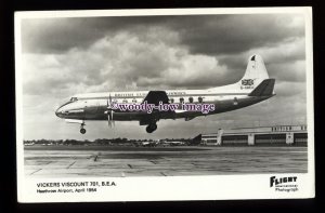 ac1055 - Aircraft - Vickers Viscount 701.B.E.A. No.G-AMOA - postcard by Flight