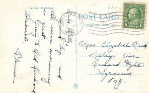 Vintage Postcard 1938 Nubble Light Rocks Ocean Lighthouse York Beach Maine ME