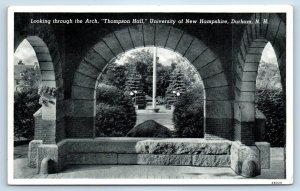 1940 Durham New Hampshire Vintage Postcard Through Arch Thompson Hall University