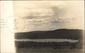 Harrison Maine ME ?River Hills Clouds  1900s-20s Real Photo Vintage Postcard