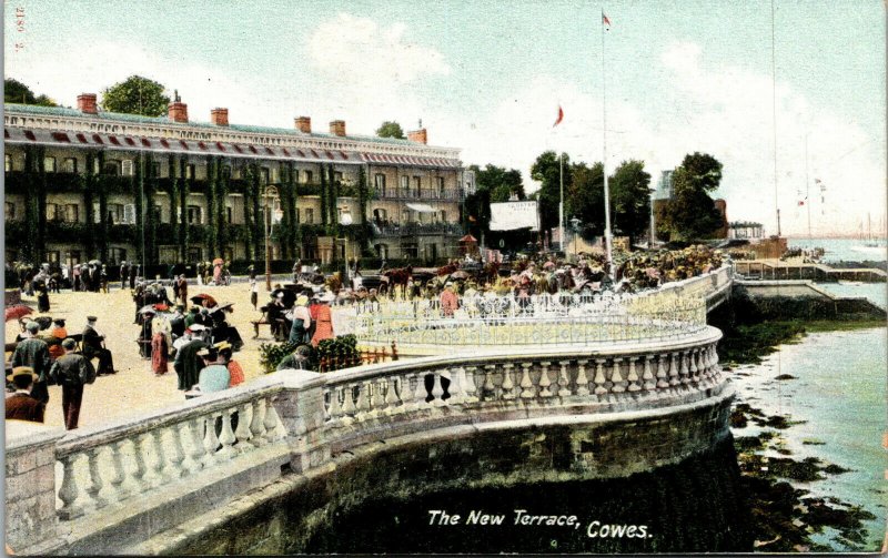 Vtg 1910 The New Terrace Cowes Isle of Wight UK Antique Postcard