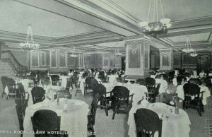 C.1910 Grill Room, Clark Hotel, Los Angeles, CA Inside View Vintage Postcard F4