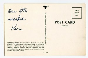 Postcard Pennsylvania State Map Keystone State Standard View Card