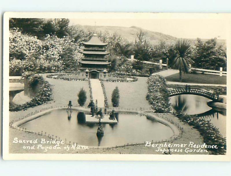 Pre1942 rppc SACRED BRIDGE Santa Monica - Pacific Palisades CA r6951