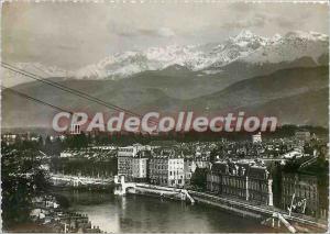 Modern Postcard Grenoble (Isere) General view and the Alps