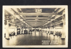 RPPC STEAMER STRECKFUS SHIP INTERIOR CAPITOL DELUXE BOAT REAL PHOTO POSTCARD