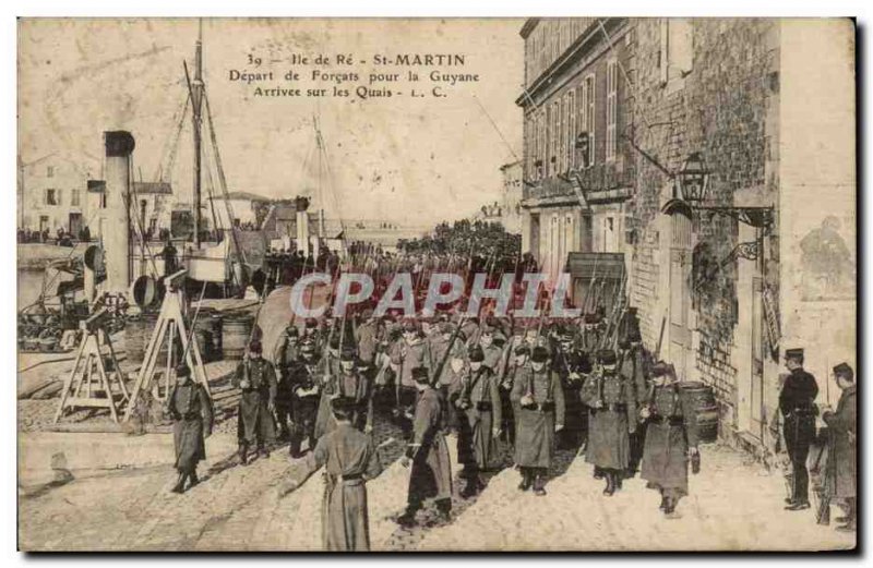 Ile de Re Postcard Old St martin forcats departure for Guyana Arrival on the ...