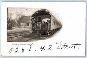 Chicago Illinois Postcard Burlington Limited Train Railway Railroad 1911 Vintage