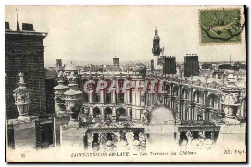 Postcard Old Saint Germain En Lays Les Terrasses du Chateau