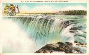 Vintage Postcard 1952 Close View Horseshoe Falls Of Niagara From Ontario Canada