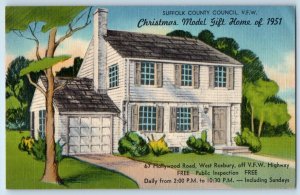 Boston MA Postcard Suffolk County Council Christmas Model Gift Home Of 1951
