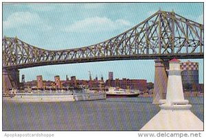 Canadian Pacific Ocean Liner Empress Of Scotland Under Jacques Cartier Bridge...