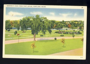 Portland, Maine/ME Postcard, Deering Oaks Park From Post Office