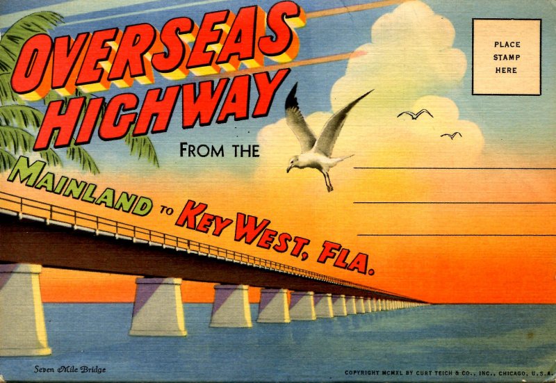 Folder - Overseas Highway, Florida Keys & Key West (16 lithograph views; line...