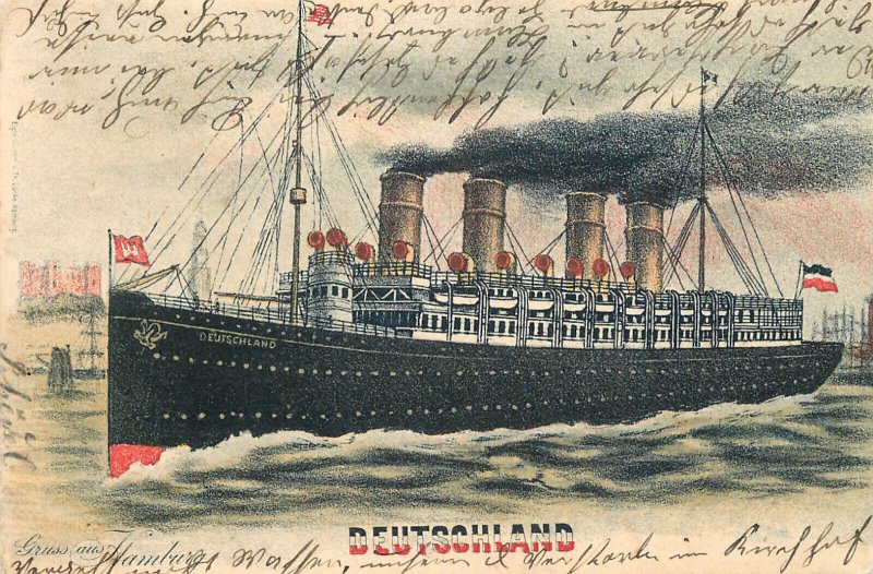 Express twin screw steamer DEUTSCHLAND Hamburg-American cruise liner 1901