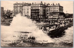 Rough Sea Brighton Grand Junction Road Royal Albion Hotel England Postcard