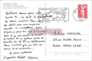 Postcard Modern Cartina The village of Saint Tropez Watercolor Jean Michel Se...