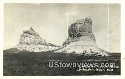 Real Photo Court House & Jail Rocks in Bridgeport, Nebraska