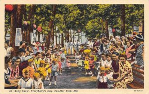 Baby Show Everybody's Day Pen Mar Park Maryland 1940s linen postcard