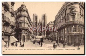 Old Postcard Brussels Rue de I & # 39Eglise Sainte Gudule