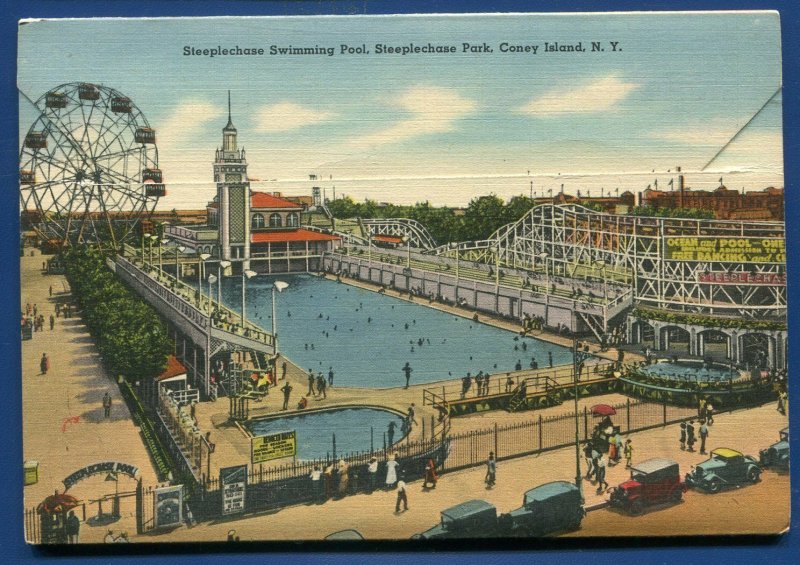 Coney Island Luna Park Lagoon Steeplechase Postcard Folder #2 