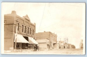 Graceville Minnesota MN Postcard RPPC Photo St. Scene Stores Dirt Road 1914