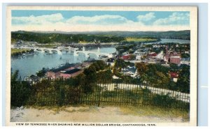 c1920's Tennessee River And New Million Bridge Chattanooga Tennessee TN Postcard