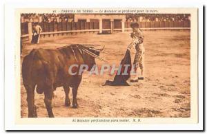 Corrida de Toros Old Postcard The matador looming death for El matador perfil...