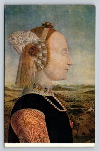 Portrait of Battista Sforza by Piero della Francesca Vintage Postcard 1262