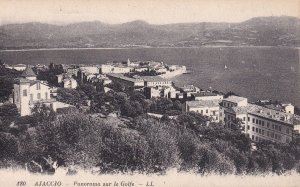 Ajaccio Corse Promenade Du Golfe Golf Panomama French Old Postcard