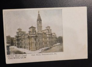 Mint USA Advertising Postcard City Hall Philadelphia PA Zeno Good Chewing Gum