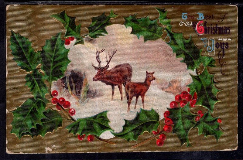 Christmas Deer Holly BIN