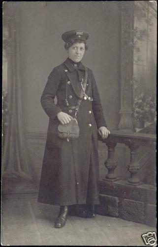 germany DRESDEN, Female TRAM Conductor Uniform 10s RPPC