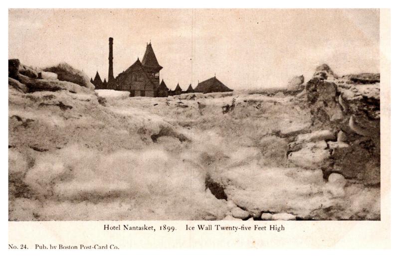 Massachusetts Nanasket Hotel , Winter 25 ft Ice Wall , 1899  