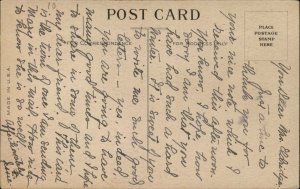 Chinese Boy Comic Long Ponytail Poem c1910 Postcard