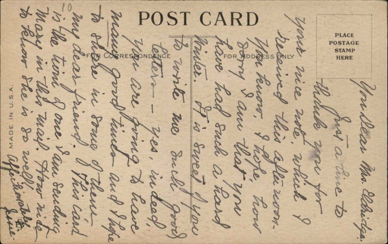 Chinese Boy Comic Long Ponytail Poem c1910 Postcard