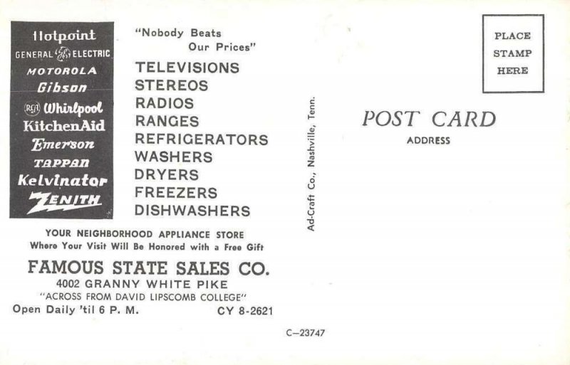 Nashville Tennessee Famous State Sales Appliances Electronics Store PC AA32625 