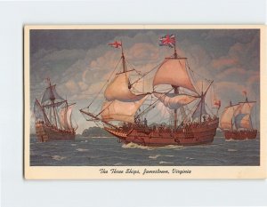 Postcard The Three Ships By Griffith Baily Coale, Jamestown, Virginia