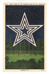 VA - Roanoke. Mill Mountain, Electric Star at Night