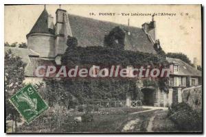 Old Postcard Poissy View From Inner I'Abbaye