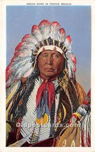 Indian Chief in Festive Regalia Indian Unused 