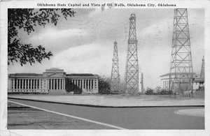 Oklahoma State Capitol Vista Of Oil Wells Oklahoma City OK 