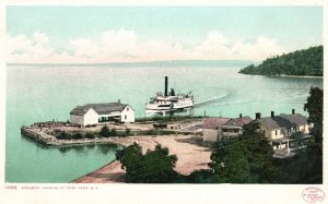 Vintage Postcard Steamer Landing At Port Kent New York NY Detroit Publishing