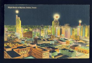 Dallas, Texas/TX Postcard, Beautiful Night View Of Dallas Skyline