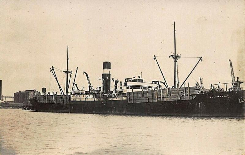 Blairdenon Cargo Steamship Tinted Real Photo RPPC Postcard