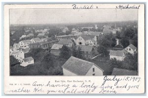 1907 East Side View Village Houses Trees Roads East Rochester NH Posted Postcard