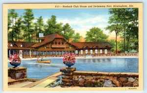 BIRMINGHAM, Alabama AL ~ Swimming Pool ROEBUCK CLUB HOUSE c1930s  Postcard