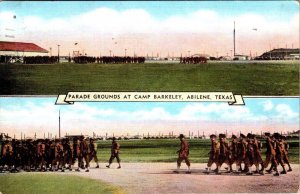 Abilene, TX Texas  CAMP BARKELEY Parade Grounds  ca1940's MILITARY Postcard