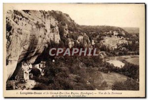 Old Postcard Laugerie Low And The Great Rock And The Cave Du Grand Roc